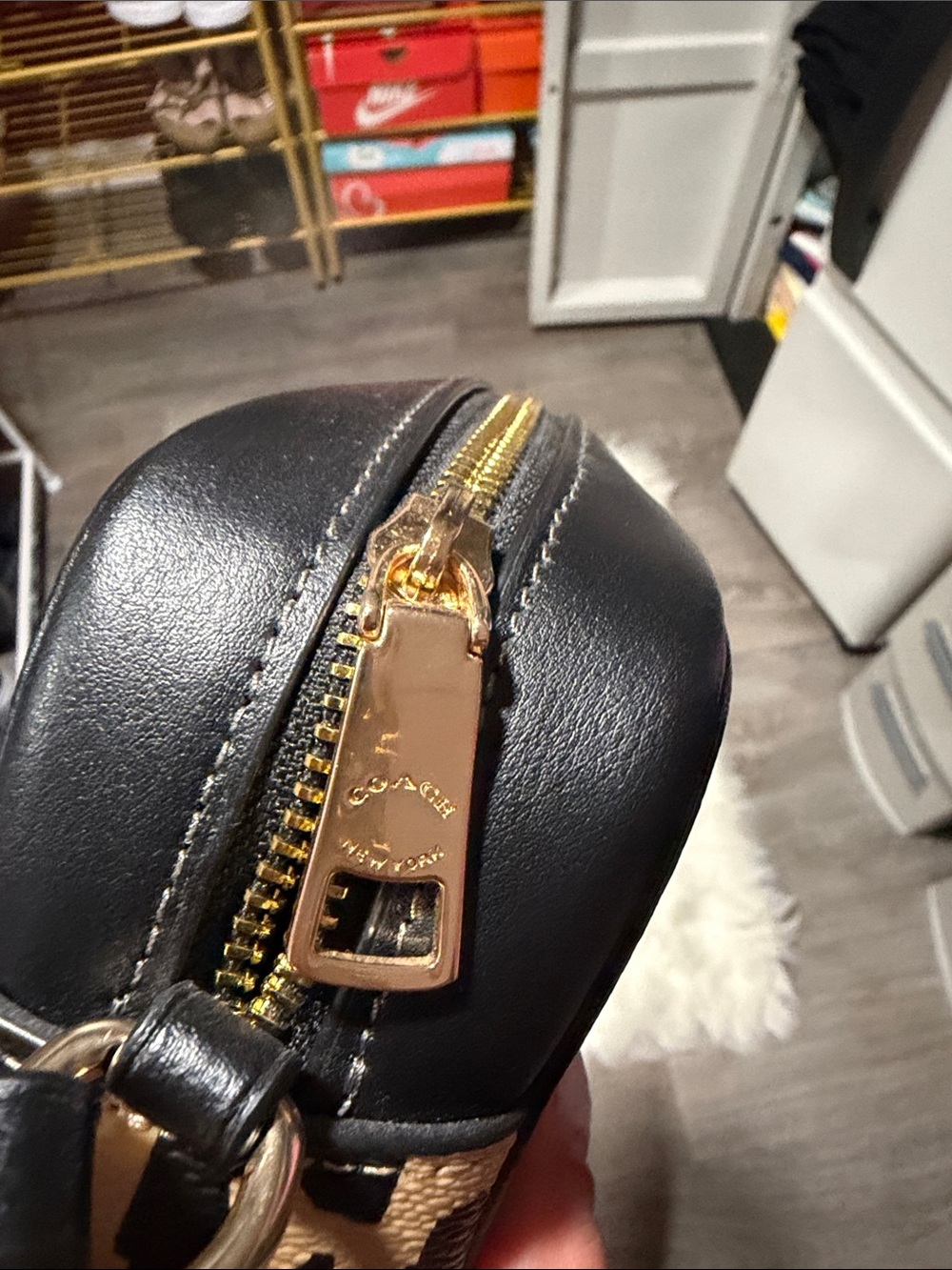 Coach Leopard Print Crossbody in Black and Tan - Picture 11 of 15